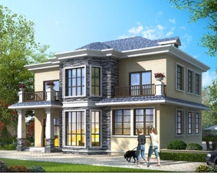 永云別墅AT1642二層簡歐帶內(nèi)陽臺別墅建筑施工圖紙13mx10m