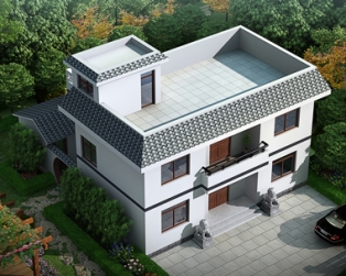 AT1607帶內(nèi)庭院二層簡(jiǎn)約實(shí)用平頂房屋設(shè)計(jì)全套圖紙11.1mX12.3m