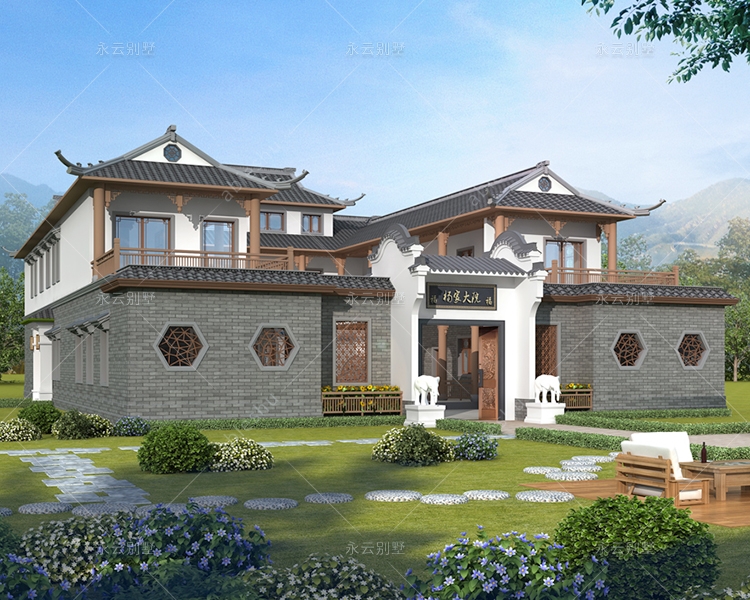 永州楊家大院中式徽派占地800平米四合院別墅定制設(shè)計(jì)案例