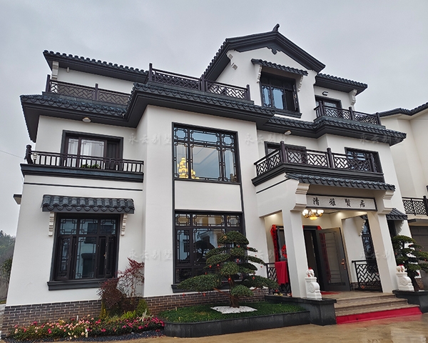 【瀏陽周府】瀏陽市油茶古鎮(zhèn)蘇派新中式三層別墅設計施工及裝飾全案定制